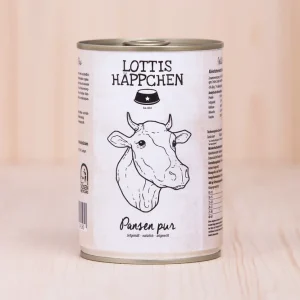 Sparpaket 6 x 400 g Lottis Häppchen Pansen Pur Hunde Nassfutter Kracherpreis